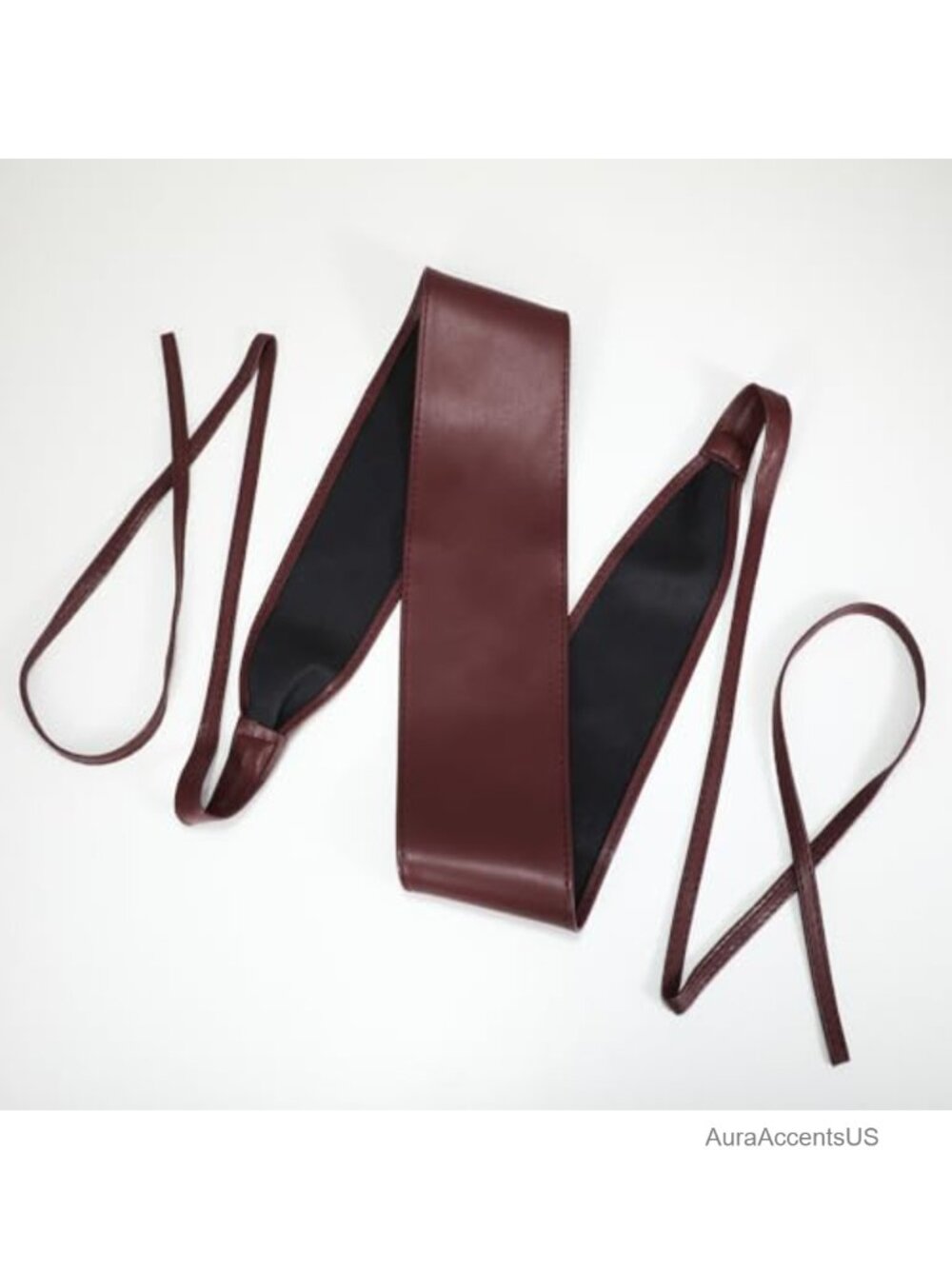 PU Leather Obi Style Wrap Waist Band Belt Women's Chic Vintage Wide Waistband - Picture 2 of 5
